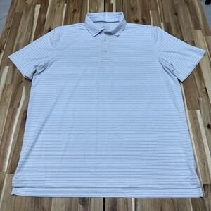 Vineyard Vines Polo Shirt Mens XL White Striped OTG Palmero Performance Golf